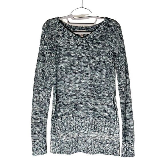 Arizona Jean Co. Women’s Hi-Low Hem Marled Knit‎ Sweater Blue/White/Aqua S - Picture 1 of 5